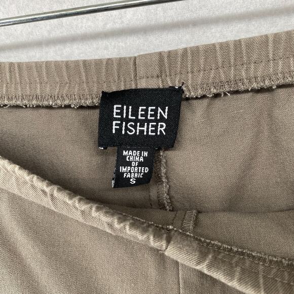 EILEEN FISHER Pants S Stretch Organic Cotton Twill Tapered Ankle Side Zip Gray - Picture 8 of 15